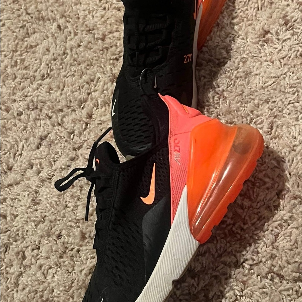 Nike Black and Orange Air Max 270 Sneakers